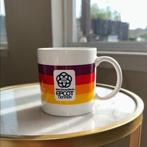 Rare Vintage Epcot Center Walt Disney World Vintage Mug with Stripes - 1982